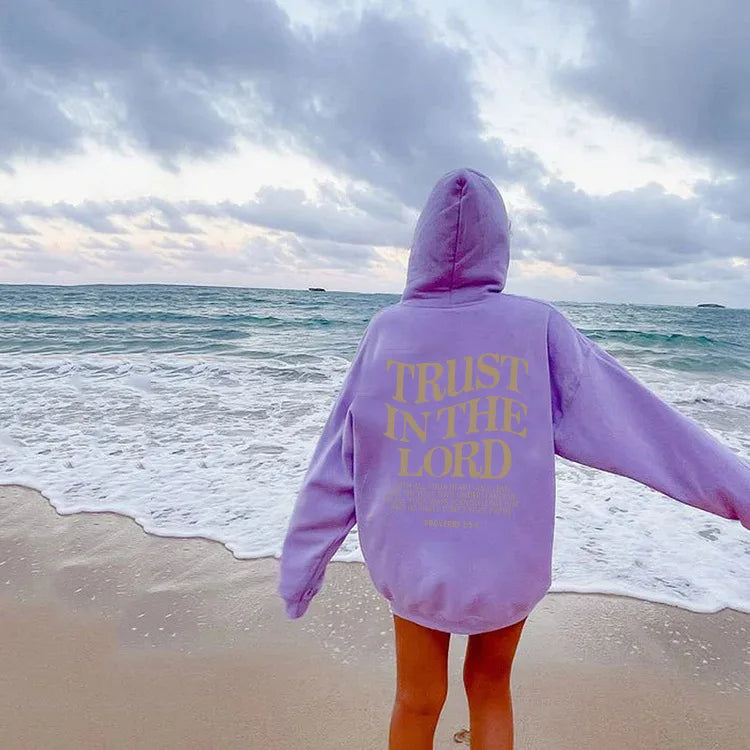 Sweat à capuche avec citation de la confiance - Aziane