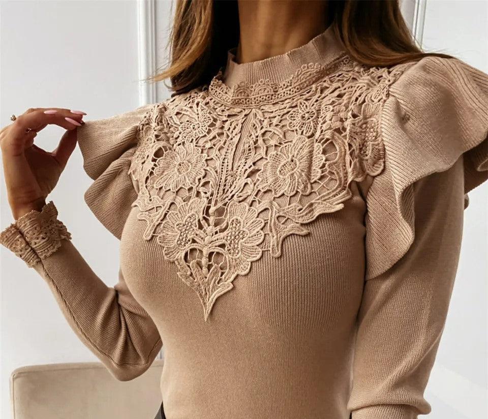 Pull élégant avec détails en dentelle - Magee