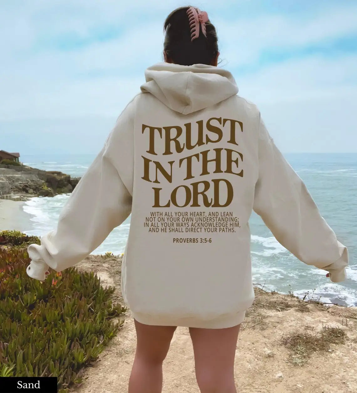 Sweat à capuche avec citation de la confiance - Aziane