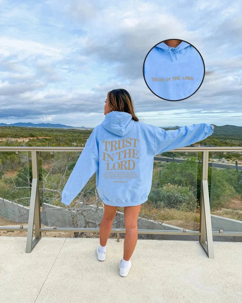 Sweat à capuche avec citation de la confiance - Aziane