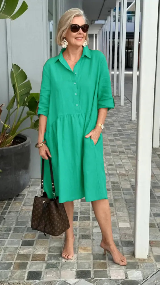 Lerna - Robe de loisirs en lin doux pour femmes