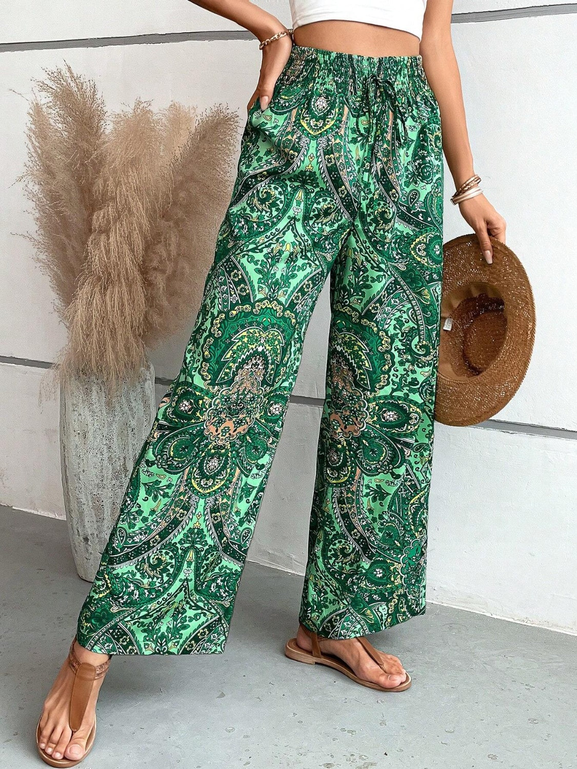 Pantalon taille haute imprimé - Caritta