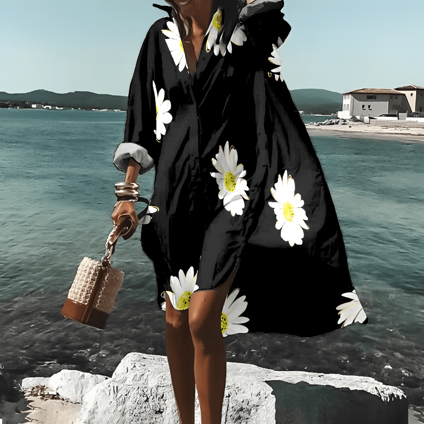 Victoire - Robe longueur genou à imprimé unique