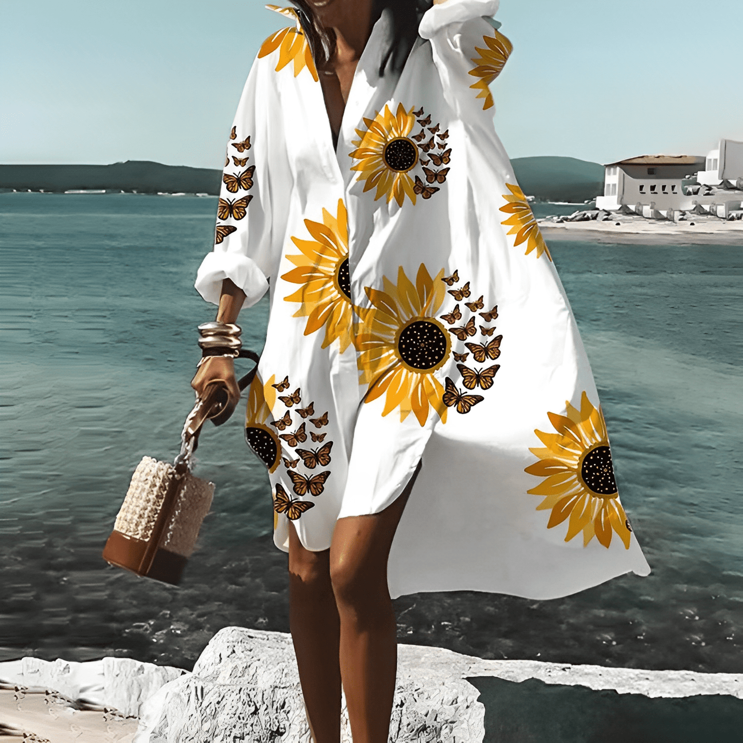 Victoire - Robe longueur genou à imprimé unique