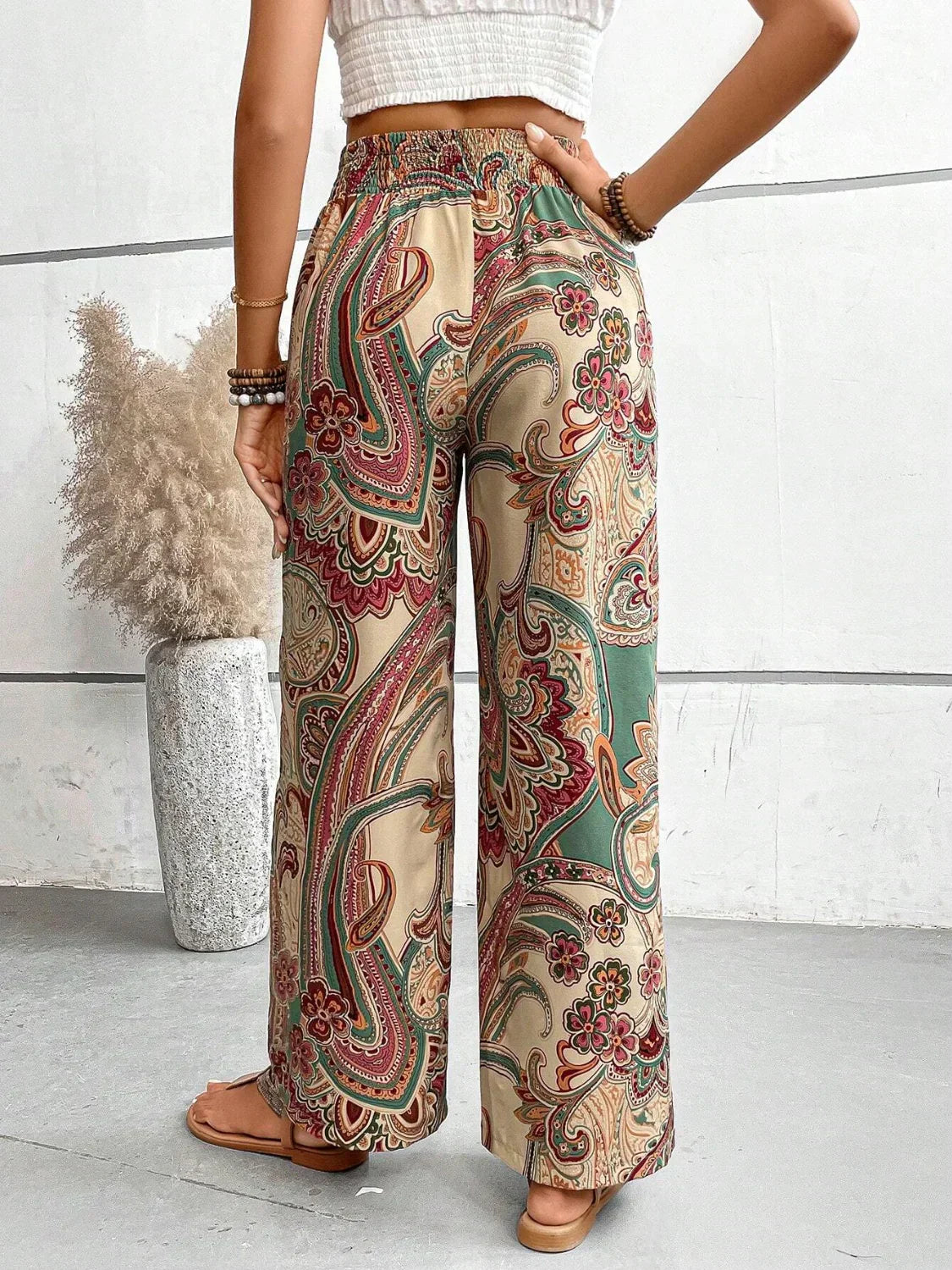 Pantalon taille haute imprimé - Caritta