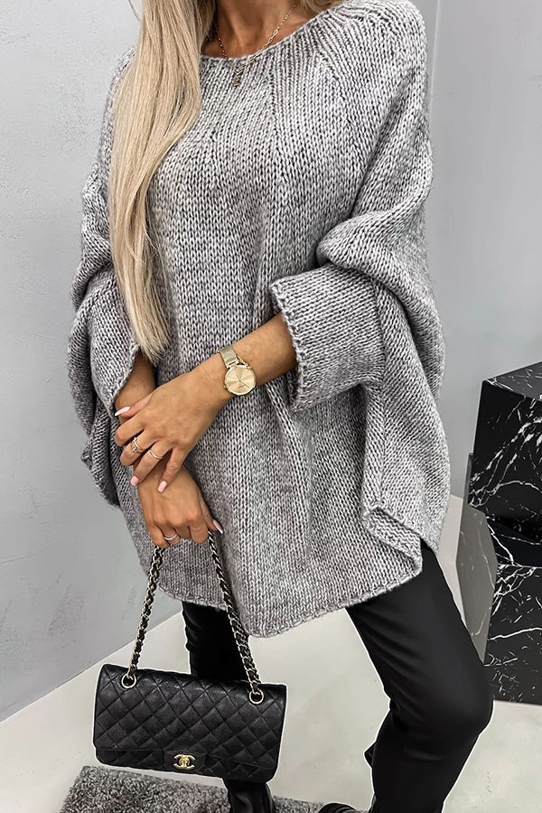 Pull Poncho Tricot à Col Rond - Confort Optimal pour Toutes les Saisons