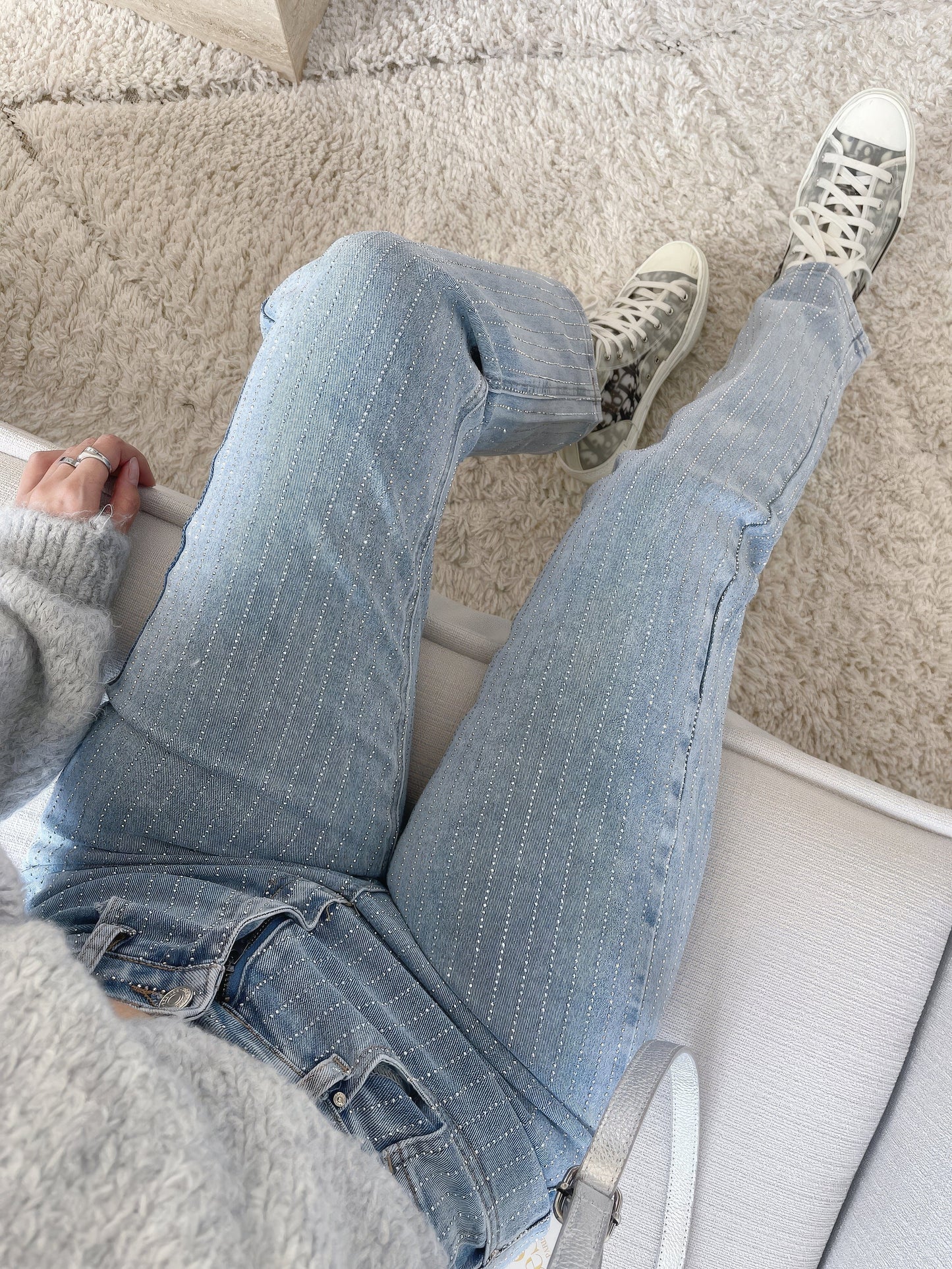 Jean denim pailleté et étincelant