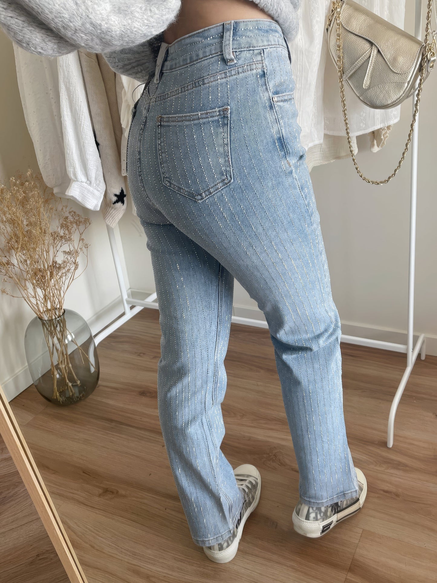 Jean denim pailleté et étincelant