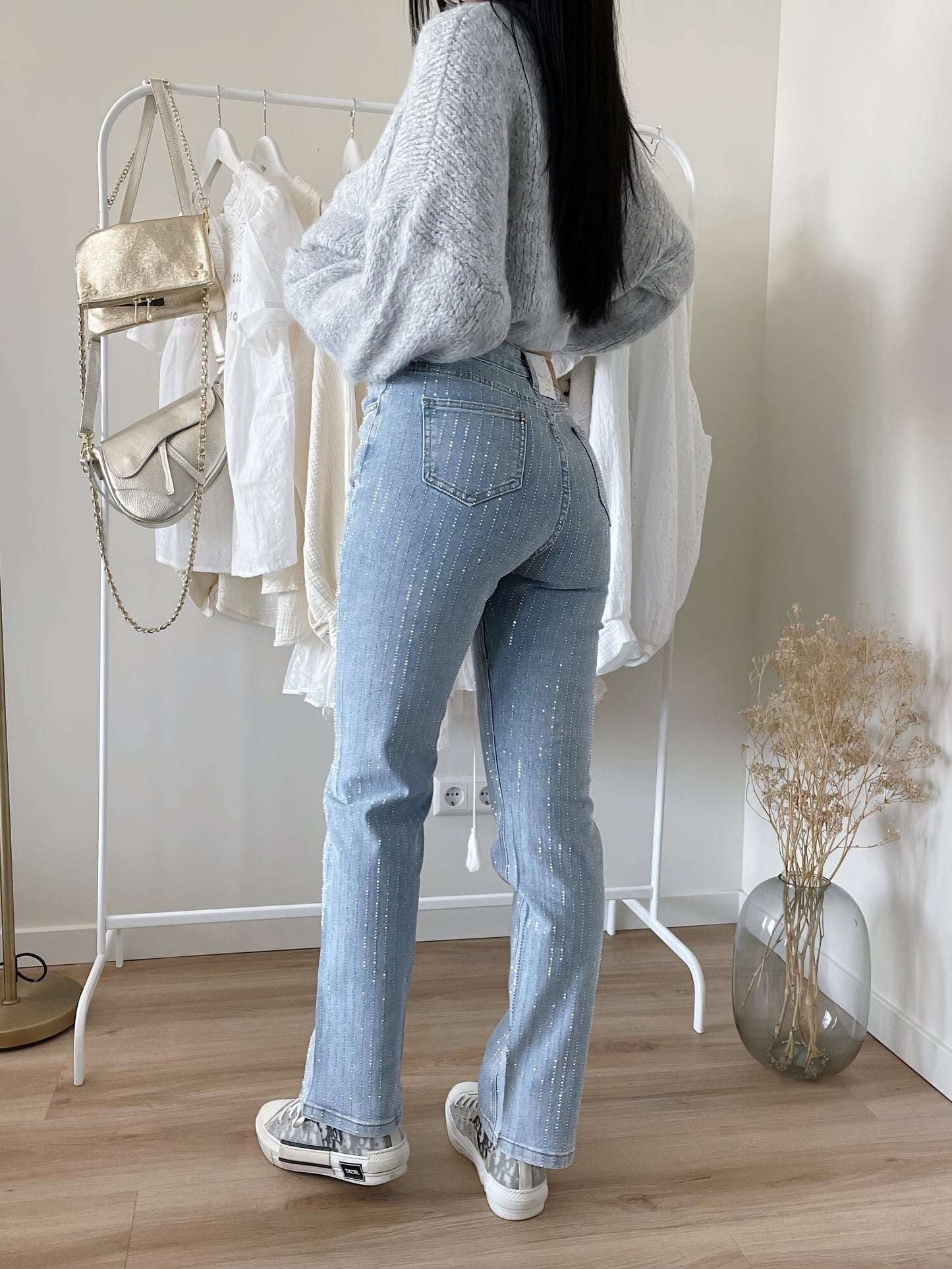 Jean denim pailleté et étincelant
