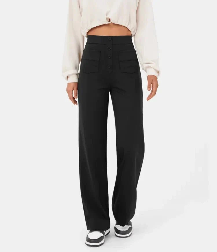 Charlotte - Pantalon Décontracté Élastique À Taille Haute
