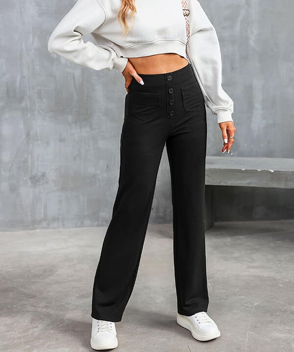 Charlotte - Pantalon Décontracté Élastique À Taille Haute
