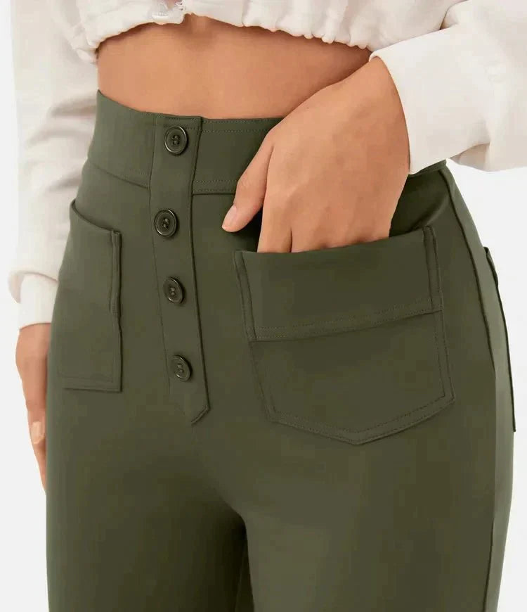 Charlotte - Pantalon Décontracté Élastique À Taille Haute