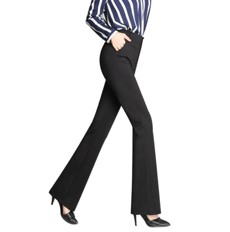Pantalon slim évasé taille haute