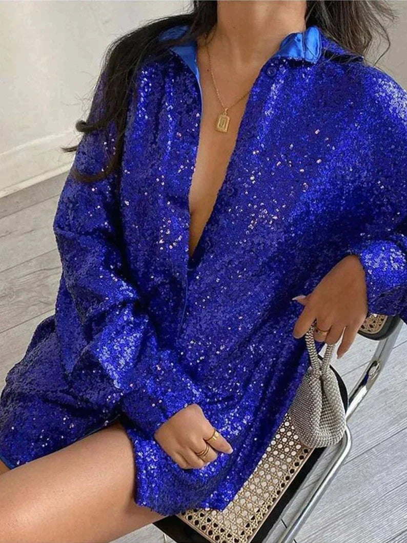 Julie - Blouse Oversize à Paillettes Stylée et Confortable pour l'Automne pour Femmes