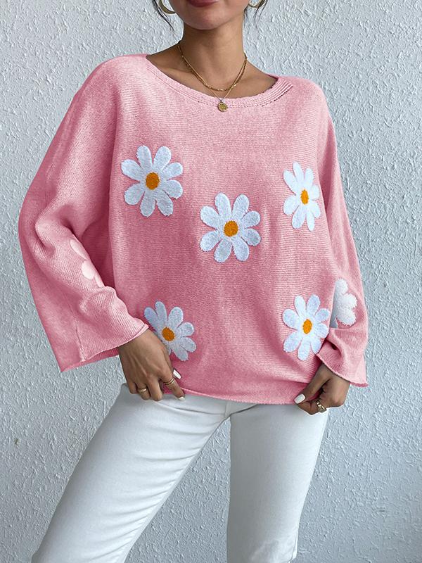 Marie - Pull d'Automne Stylé et Confortable avec Fleurs Brodées