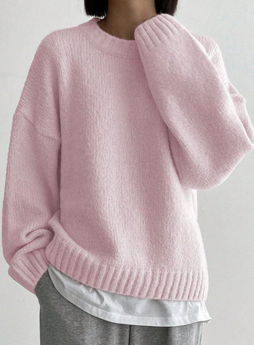Pull d'hiver uni rose - Shantal