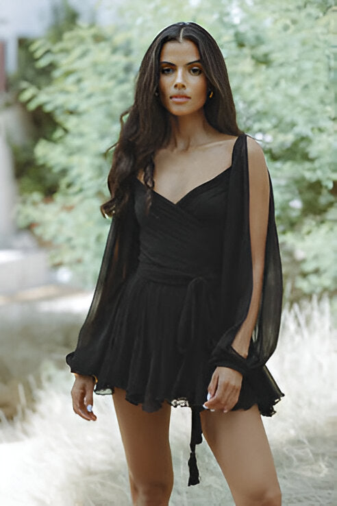 Robe courte d'été à manches lanternes - Kimberly