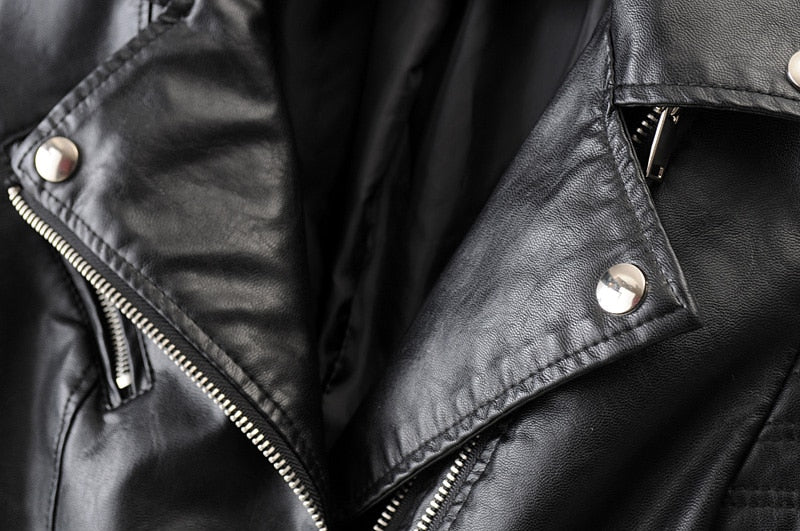 Veste motard en cuir pour femme - Agnetta