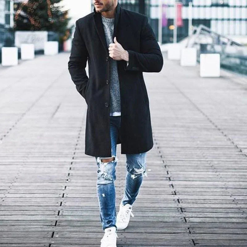Cardigan élégant pour hommes avec revers et boutons, idéal pour créer un apparence élégant