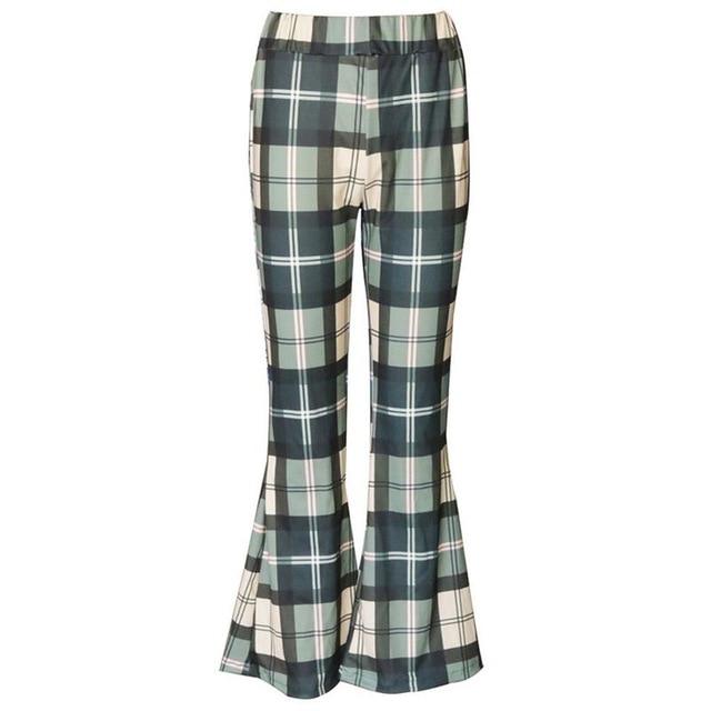Liv - Pantalon à carreaux vintage avec fond de cloche