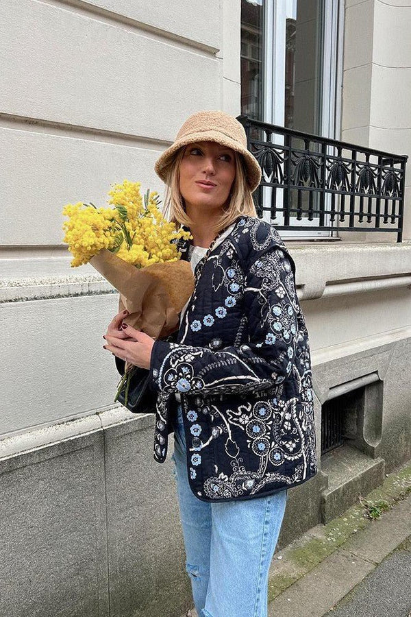 Luciana - Veste vintage à imprimé floral