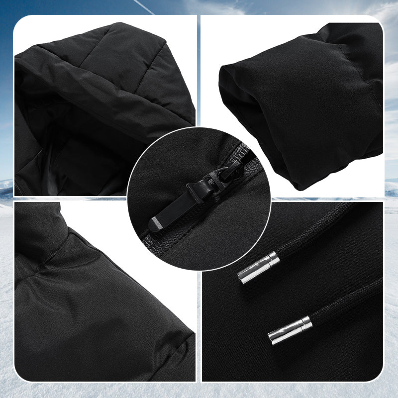 Manteau d'hiver épais, isolé et chaud avec capuche pour homme