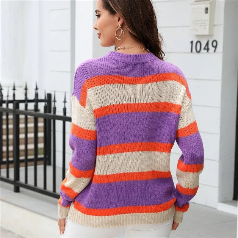 Mara - Pull rayé multicolore pour femme