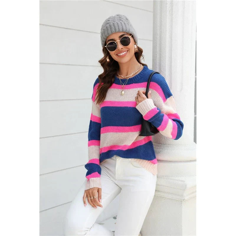 Mara - Pull rayé multicolore pour femme