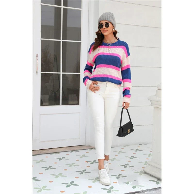 Mara - Pull rayé multicolore pour femme