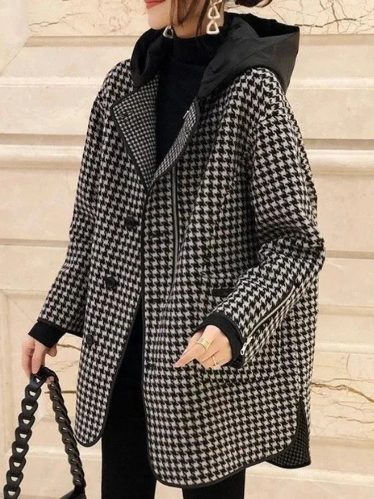 Livia - Veste à Carreaux avec Capuche pour Femme