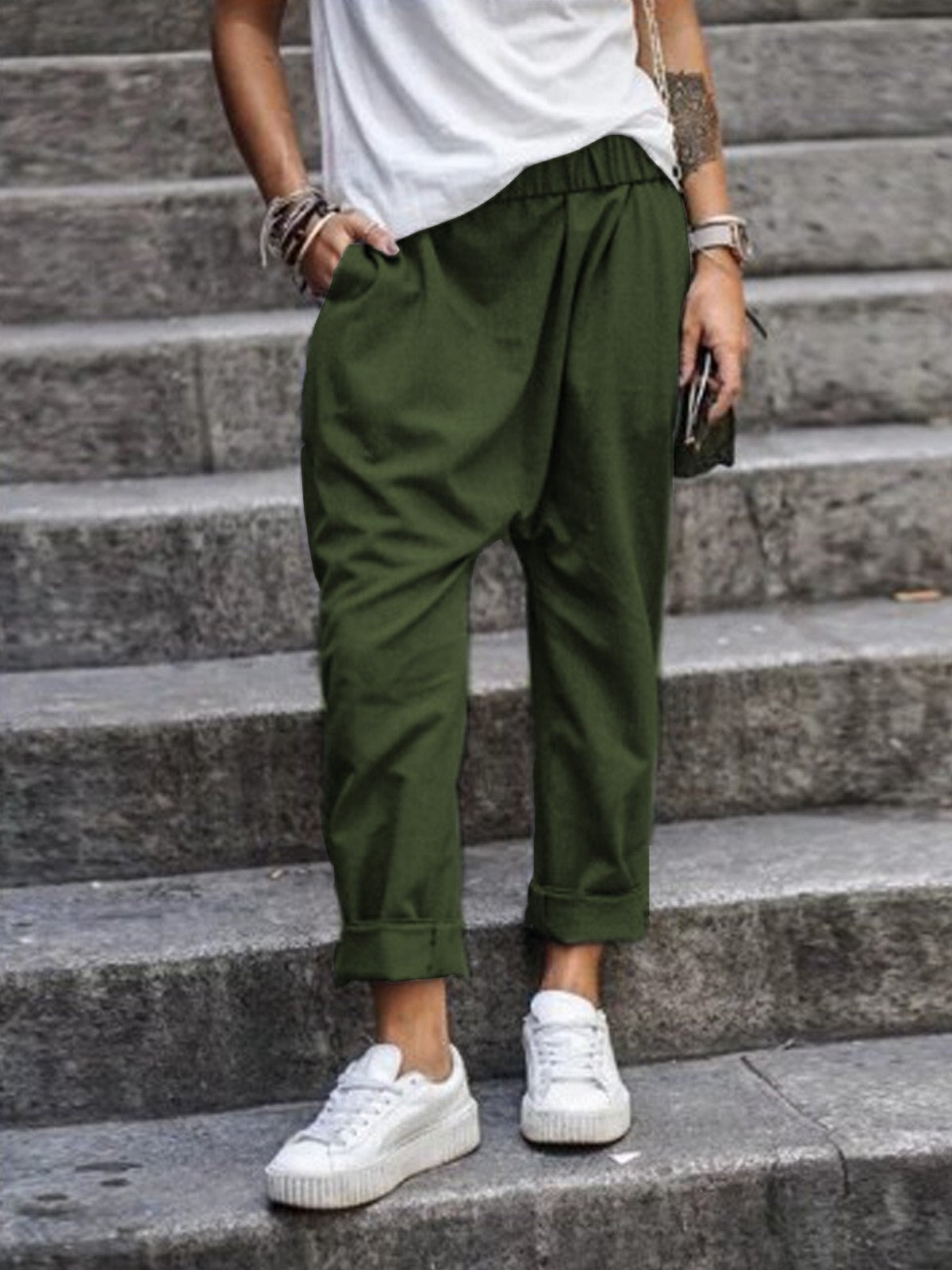 Pantalon décontracté en lin et coton - Gloriana