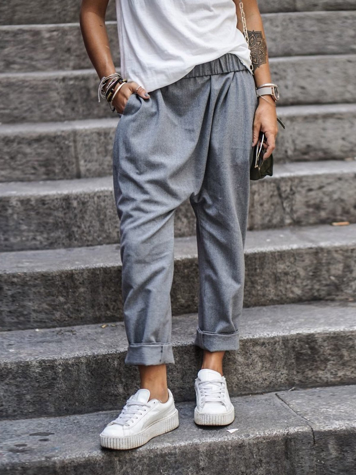 Pantalon décontracté en lin et coton - Gloriana