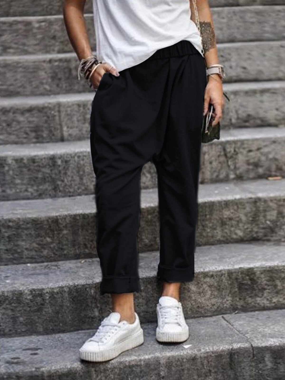 Pantalon décontracté en lin et coton - Gloriana