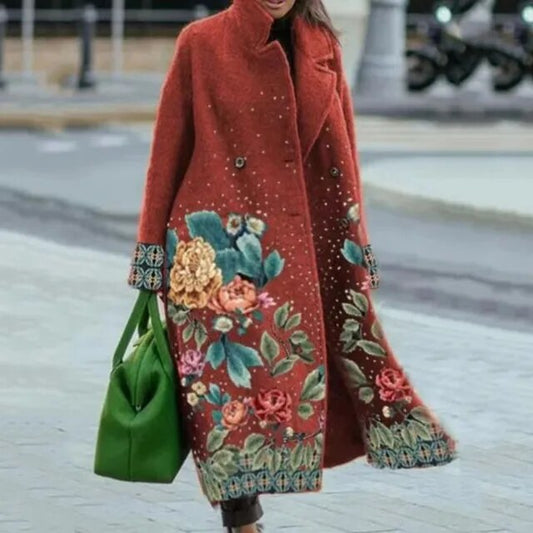Manteau long à motifs élégant - Gratia