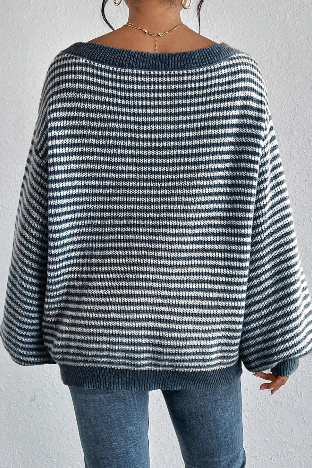 Lana - Pull à rayures avec col bateau et manches longues pour femme