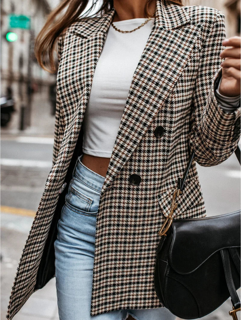 Ruth - Blazer Classique à Carreaux Stylé et Confortable pour Femmes