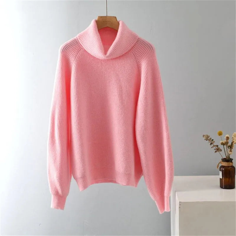 Aubrey - Pull-over à col roulé de couleur unie pour femmes