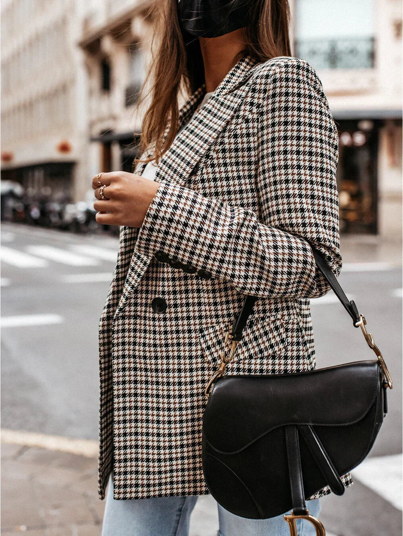 Ruth - Blazer Classique à Carreaux Stylé et Confortable pour Femmes