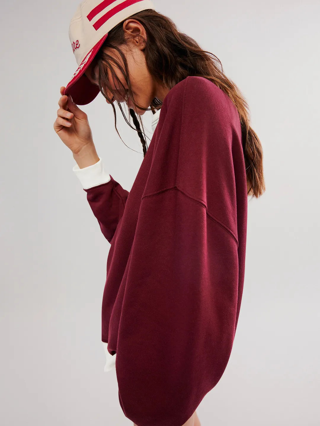 Linda - Pull Sweat Coloré à Manches Lanternes Décontracté