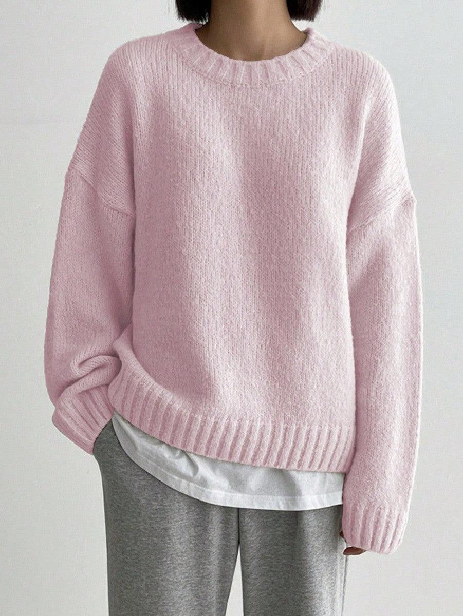 Pull d'hiver uni rose - Shantal
