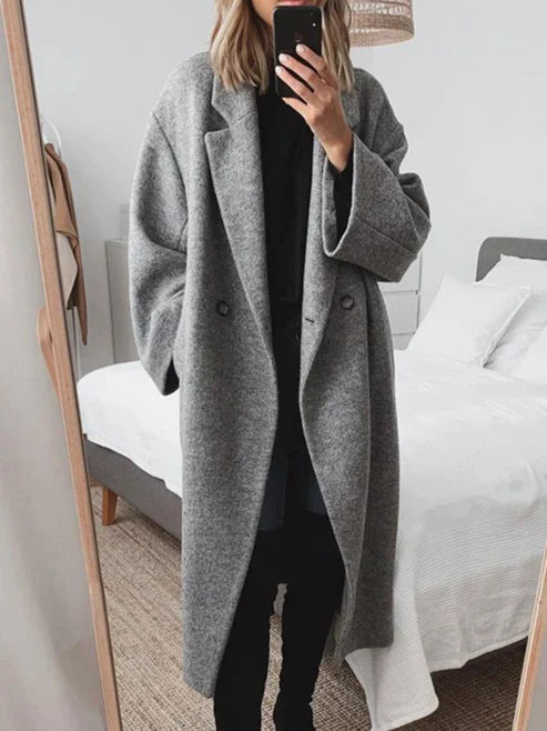 Manteau long en laine brodé - Amicia
