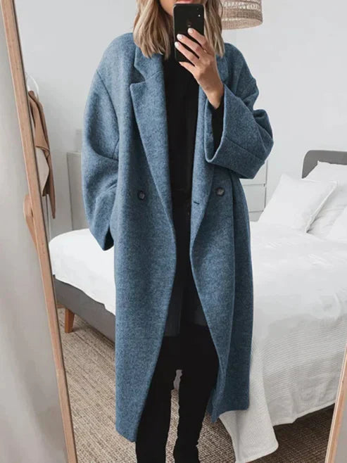 Manteau long en laine brodé - Amicia