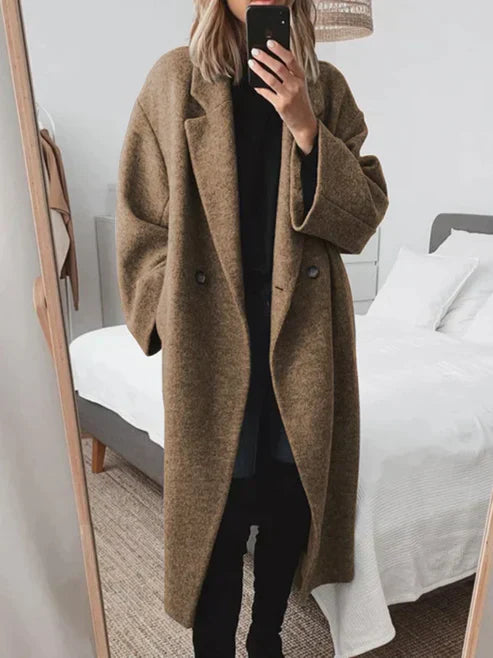 Manteau long en laine brodé - Amicia