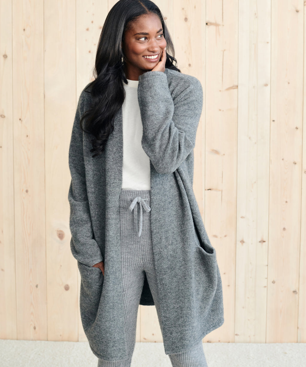 Manteau long à poches plaquées