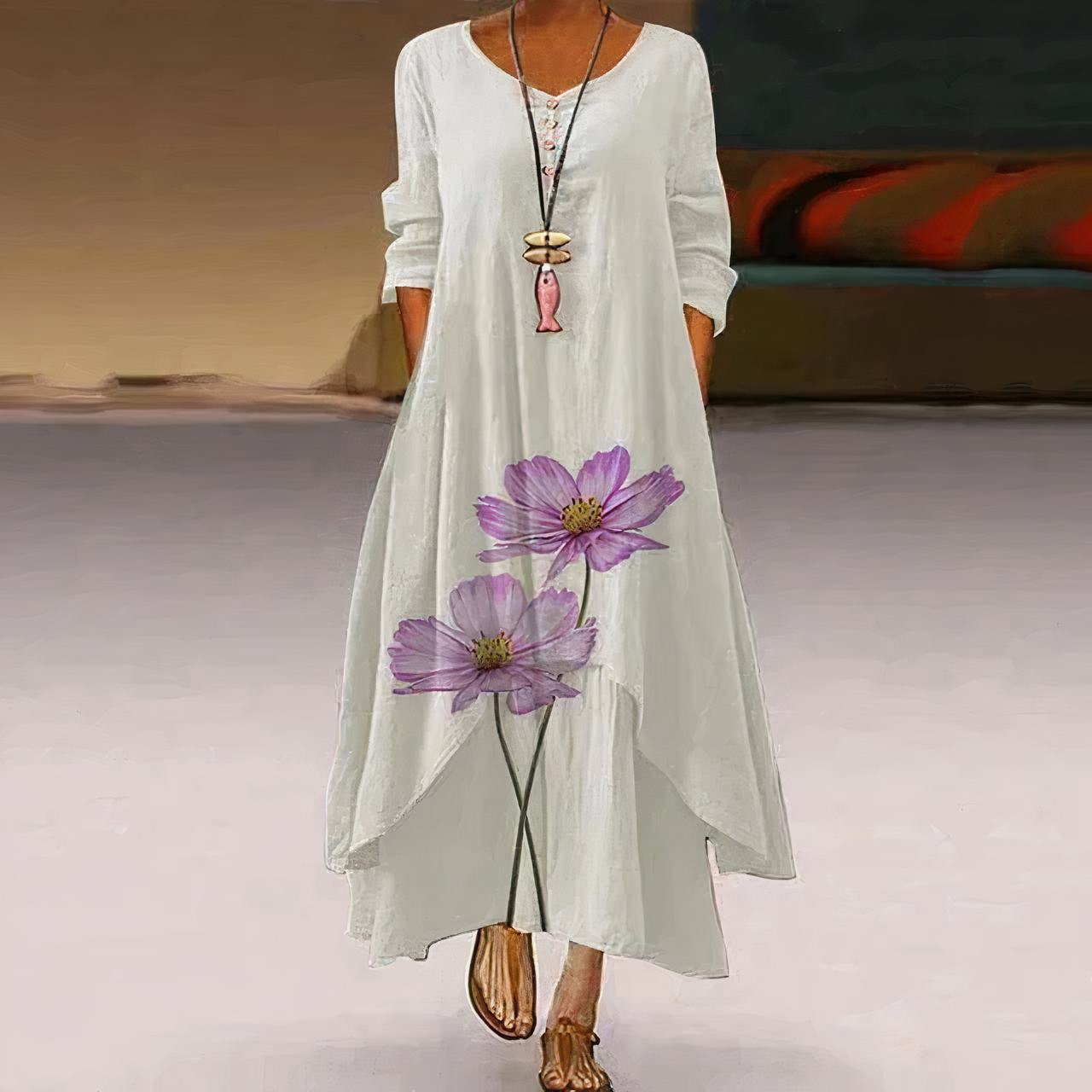 Lauren - Elégante Robe En Coton À La Mode