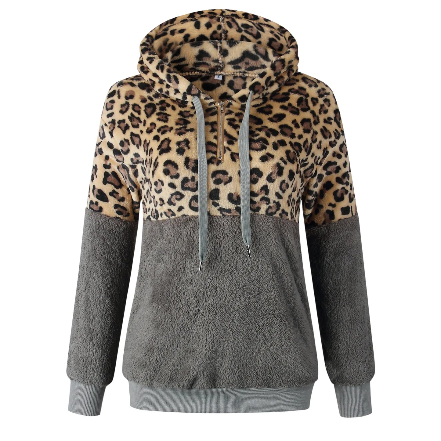 Kiamia - Sweat à capuche léopard avec poche zippée