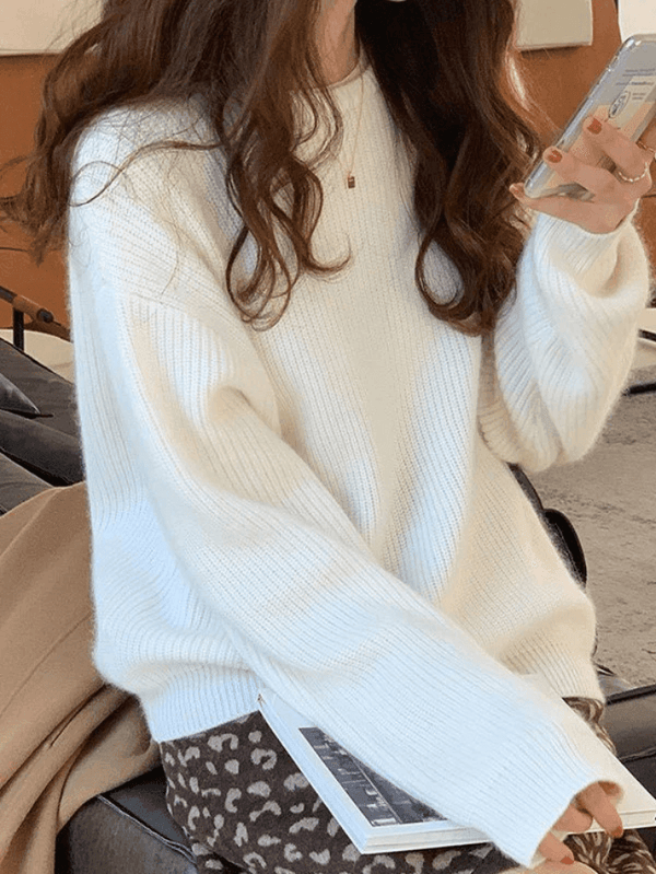 Lina - Pull minimaliste à col rond - Confortable pour femme