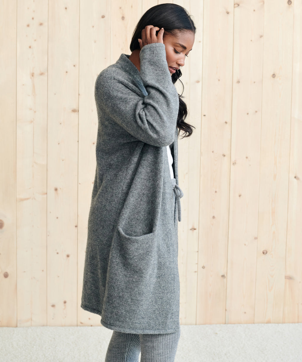 Manteau long à poches plaquées