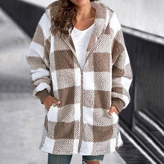 Manteau à carreaux décontracté - Frania