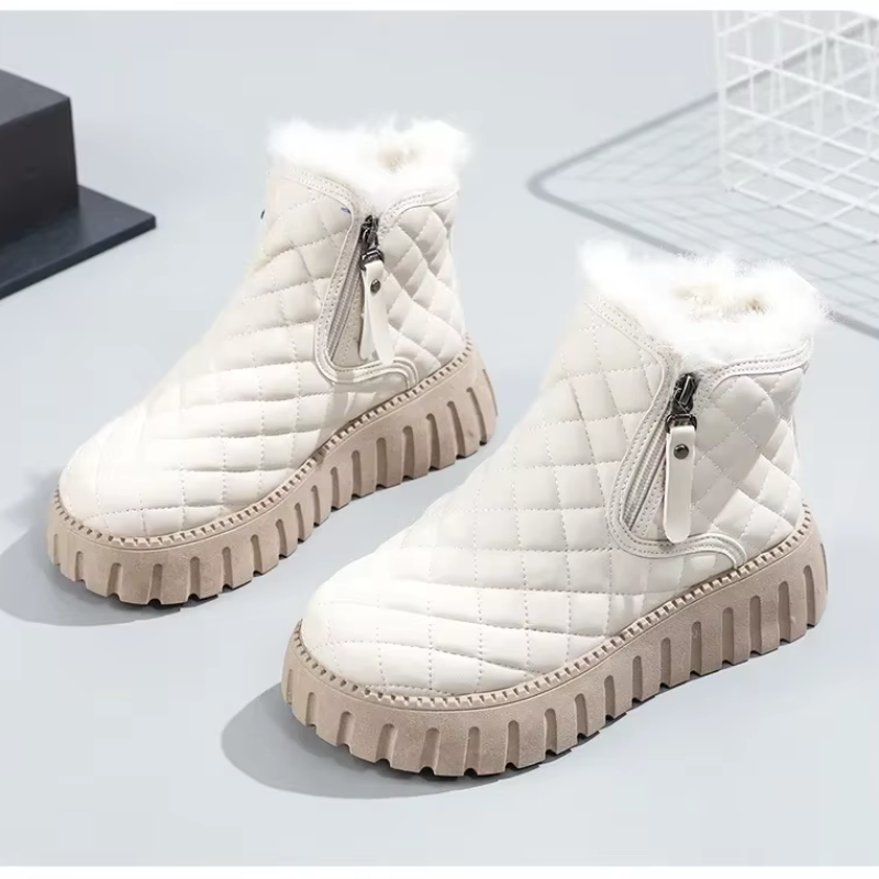 Éloïse - Chaussures d'hiver à fermeture à glissière avec motif en bloc pour dames